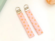 Load image into Gallery viewer, Pink Smiley Wristlet Key Ring
